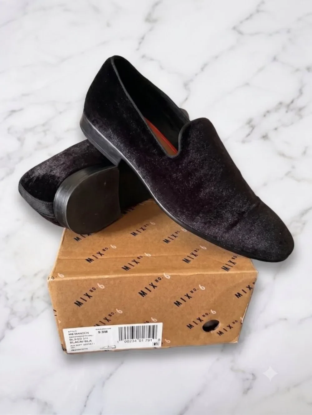 Mix No. 6 Haigen Black Velvet Loafers - Men's Size 9.5